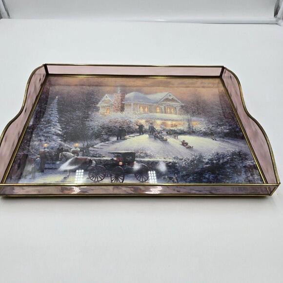 14 In.‎ Thomas KINKADE Serving TRAY - Picture 1 of 6